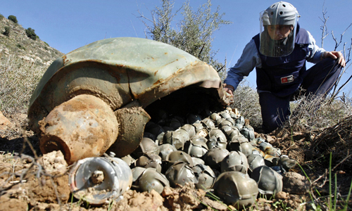 subminitions spilling from their cannister